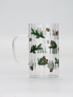 Кружка новогодняя стеклянная «Шишки», 350 мл