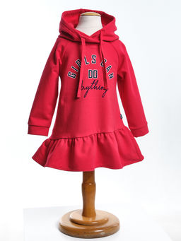 Платье с капюшоном для малышей UD 6718 красный
