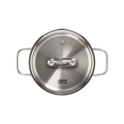 2700 GIPFEL Кастрюля CAPELLA 20х13см/4,1л со стеклянной крышкой, с индукционным капсульным дном. Материал: нерж. сталь 18/10. Толщина: 0,6мм  фото 2