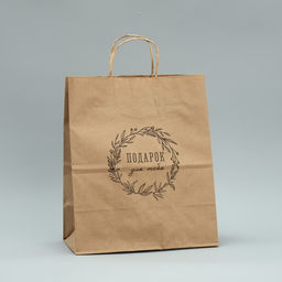 Цена за 10 шт. Пакет крафтовый Подарок для тебя, 24 х 28 х 14 см