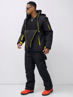 Горнолыжный костюм анорак мужской зимний черного цвета 389Ch - Leifensh фото 12