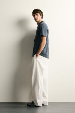 POLO REGULAR FIT ESTRUCTURA CALADOS / Plomo - Zara фото 4