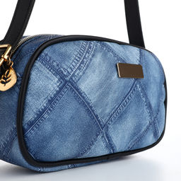 Сумка женская кросс-боди на молнии, 20.5×6.5×11.5 см, синяя