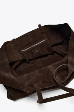 MAXI SUEDE TOTE BAG - Zara фото 7