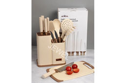 Набор кухонный JEWEL на подставке, 12 предметов, бежевый  фото 2