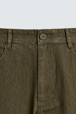 TEXTURED COTTON TROUSERS - Zara фото 8