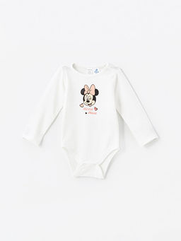 Bisiklet Yaka Uzun Kollu Minnie Mouse Bask?l? K?z Bebek ??t??tl? Body ve Pantolon 2li Tak?m - Waikiki фото 2
