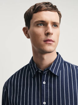 Рубашка relax fit со льном / Zarina  фото 6