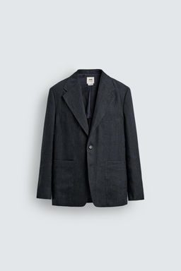 BLAZER RAYAS 100% LINO / ?ndigo - Zara фото 6