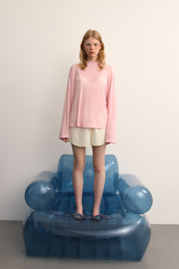 Лонгслив из трикотажа прямого силуэта