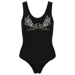 Купальник гимнастический Grace Dance Бабочка, на широких бретелях, р. 42, цвет чёрный  фото 7