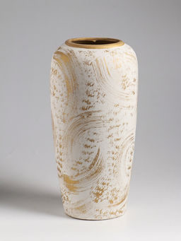 Ваза «Сэнс», 28.5×13 см, керамика, бело-золотая