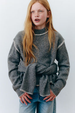 KNIT JUMPER WITH CONTRAST EMBROIDERY - Zara фото 5