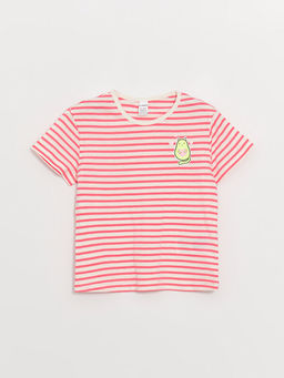 Bisiklet Yaka K?sa Kollu ?izgili K?z Bebek Ti??rt - Waikiki фото 3