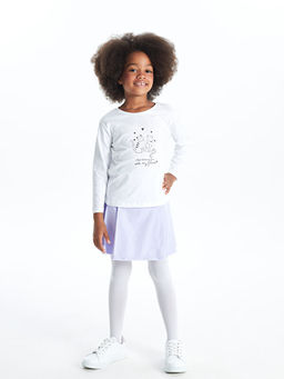 Bisiklet Yaka Uzun Kollu Bask?l? K?z Bebek Ti??rt - Waikiki фото 4