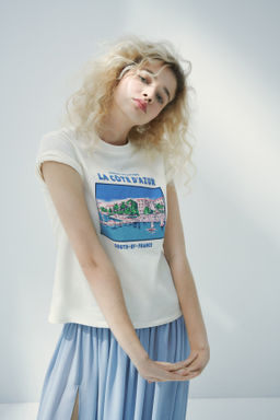 Camiseta estampada de algod?n - H&m фото 4