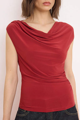 Kiremit S?rt Aksesuar Detayl? Party Bluz TPRSS26BZ00033 - Trendyolmilla фото 5