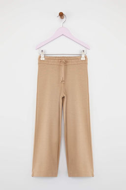 Antrasit-Bej Pamuklu 2li Duz/Basic Beli Lastikli Orme K?z Cocuk Pantolon TKDAW26TA00002 - Trendyolmilla фото 2