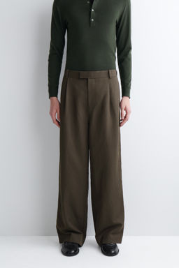 PANTAL?N RELAXED FIT WIDE LEG EN MEZCLA DE LINO - H&m фото 8