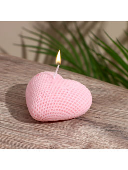 Свеча фигурная формовая Сердце в сеточку, 4?6?3 см, соевый воск, МИКС