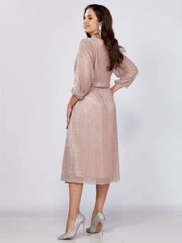 Платье Mira Fashion 5446S-Р пудра с полуоткрытыми рукавами