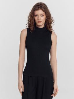 Топ женский черный в рубчик