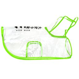 Одежда для собаки "Плащ с капюшоном" прозрачный, на кнопках р-р М 29см, зеленый кант, ПВХ (Китай)