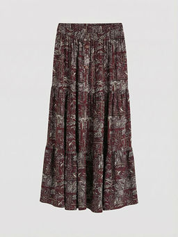 Beli Lastikli Desenli Etek