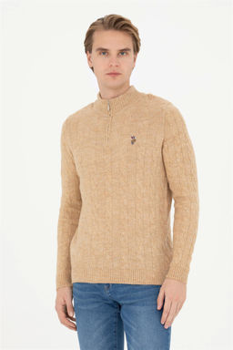 Мужской свитер песочного меланжа - U.s. polo assn фото 3