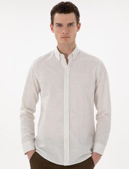 Beyaz Regular Fit Uzun Kollu G_mlek - Pierre cardin фото 3