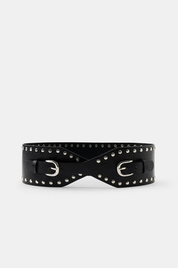 LEATHER WAIST BELT WITH STUDS - Zara фото 3