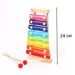 Металлофон музыкальная игрушка, 8 тонов, карточки с песнями