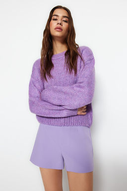 Ekru Genis Kal?p Yumusak Dokulu Basic Triko Kazak TWOAW23KZ00185 - Trendyolmilla фото 20