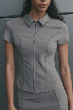 Collared zip-through top - H&m фото 2