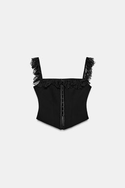 TOP CORSETERO ENCAJE / Negro