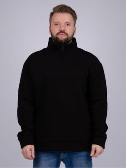 Свитшот СМ-3 черный, футер начес - Малина фото 3