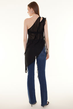 Siyah F?rf?rl? Dokuma Bluz TPRSS24BZ00022 - Trendyolmilla фото 7