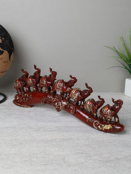 Статуэтка Слоны на бивне 12х32 см / QD5500 /уп 48/