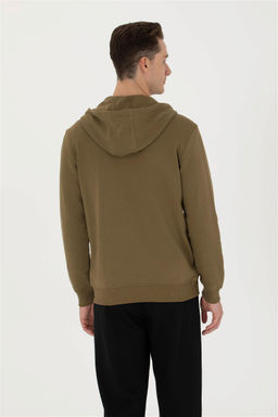 U. S. Polo Assn Мужской вязаный кардиган цвета хаки с капюшоном - U.s. polo assn фото 12