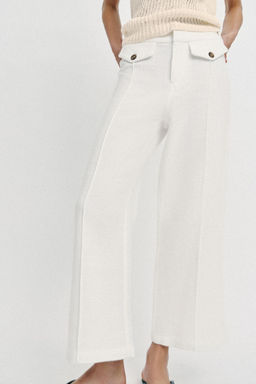 PANTAL?N CULOTTE TEJIDO R?STICO / Crudo - Zara фото 9