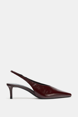 LEATHER SLINGBACK SHOES - Zara фото 3