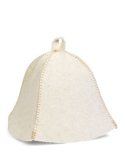 Шапка для бани и сауны «Царь бани», шерсть 50%, полиэфир 50%, белая