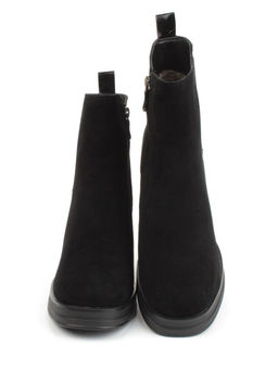 04-M3-835 BLACK Ботильоны зимние женские (натуральная замша, натуральный мех)