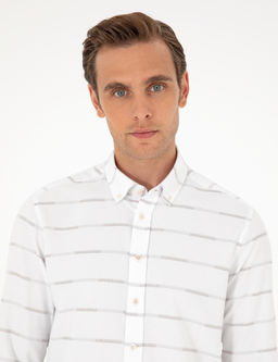 Bej Slim Fit Uzun Kollu G_mlek