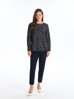 Bisiklet Yaka Desenli Kad?n Bluz