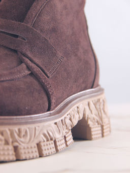 Полуботинки EDART 304.PODYUM141br. Коричневая замша/байка - Ed'art фото 5