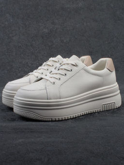 03-YC457-1 BEIGE Кроссовки женские (натуральная кожа)
