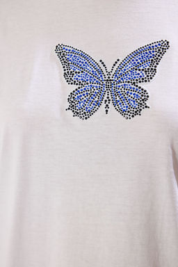 TRENDYOLMILLA Siyah %100 Pamuk Relaxed/Rahat Kal?p Nak?sl? Orme T-Shirt TWOSS25TS00098 фото 4