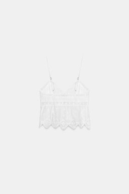 TOP TIRANTES BORDADOS LAZOS / Crudo - Zara фото 3
