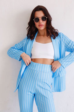 12617 Брючный костюм голубой в полоску - Martichelli фото 6